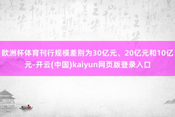 欧洲杯体育刊行规模差别为30亿元、20亿元和10亿元-开云(中国)kaiyun网页版登录入口