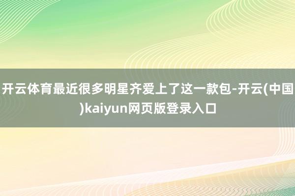 开云体育最近很多明星齐爱上了这一款包-开云(中国)kaiyun网页版登录入口