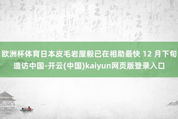 欧洲杯体育日本皮毛岩屋毅已在相助最快 12 月下旬造访中国-开云(中国)kaiyun网页版登录入口