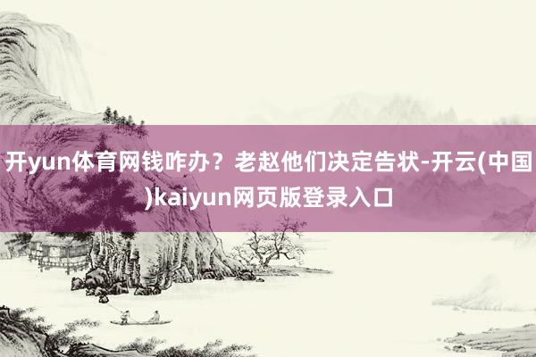 开yun体育网钱咋办?老赵他们决定告状-开云(中国)kaiyun网页版登录入口