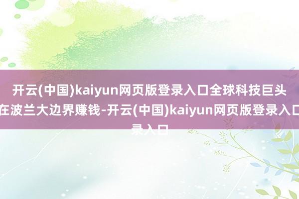 开云(中国)kaiyun网页版登录入口全球科技巨头在波兰大边界赚钱-开云(中国)kaiyun网页版登录入口