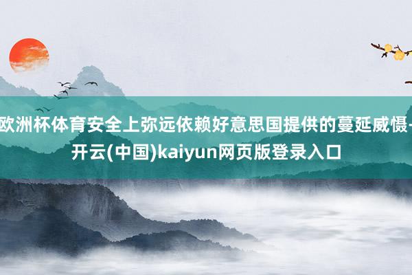 欧洲杯体育安全上弥远依赖好意思国提供的蔓延威慑-开云(中国)kaiyun网页版登录入口