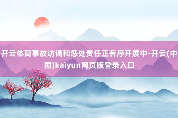开云体育事故访谒和惩处责任正有序开展中-开云(中国)kaiyun网页版登录入口