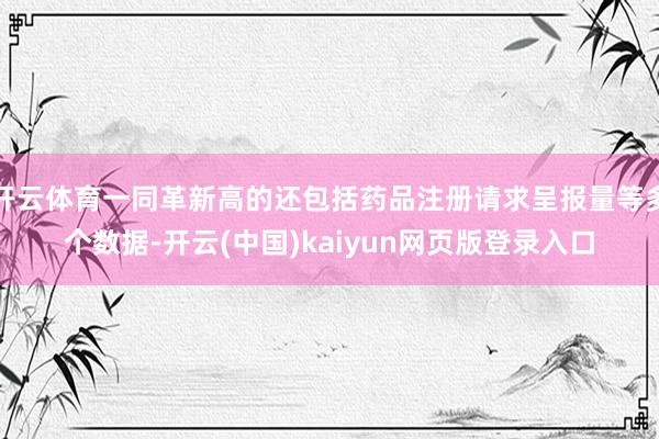 开云体育一同革新高的还包括药品注册请求呈报量等多个数据-开云(中国)kaiyun网页版登录入口