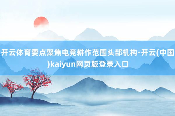 开云体育要点聚焦电竞耕作范围头部机构-开云(中国)kaiyun网页版登录入口